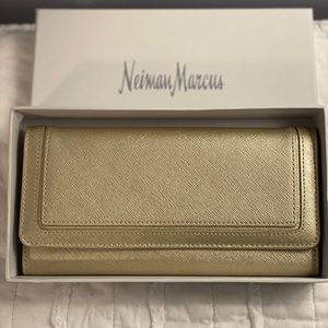 Neiman Marcus fold over slim wallet Brand New